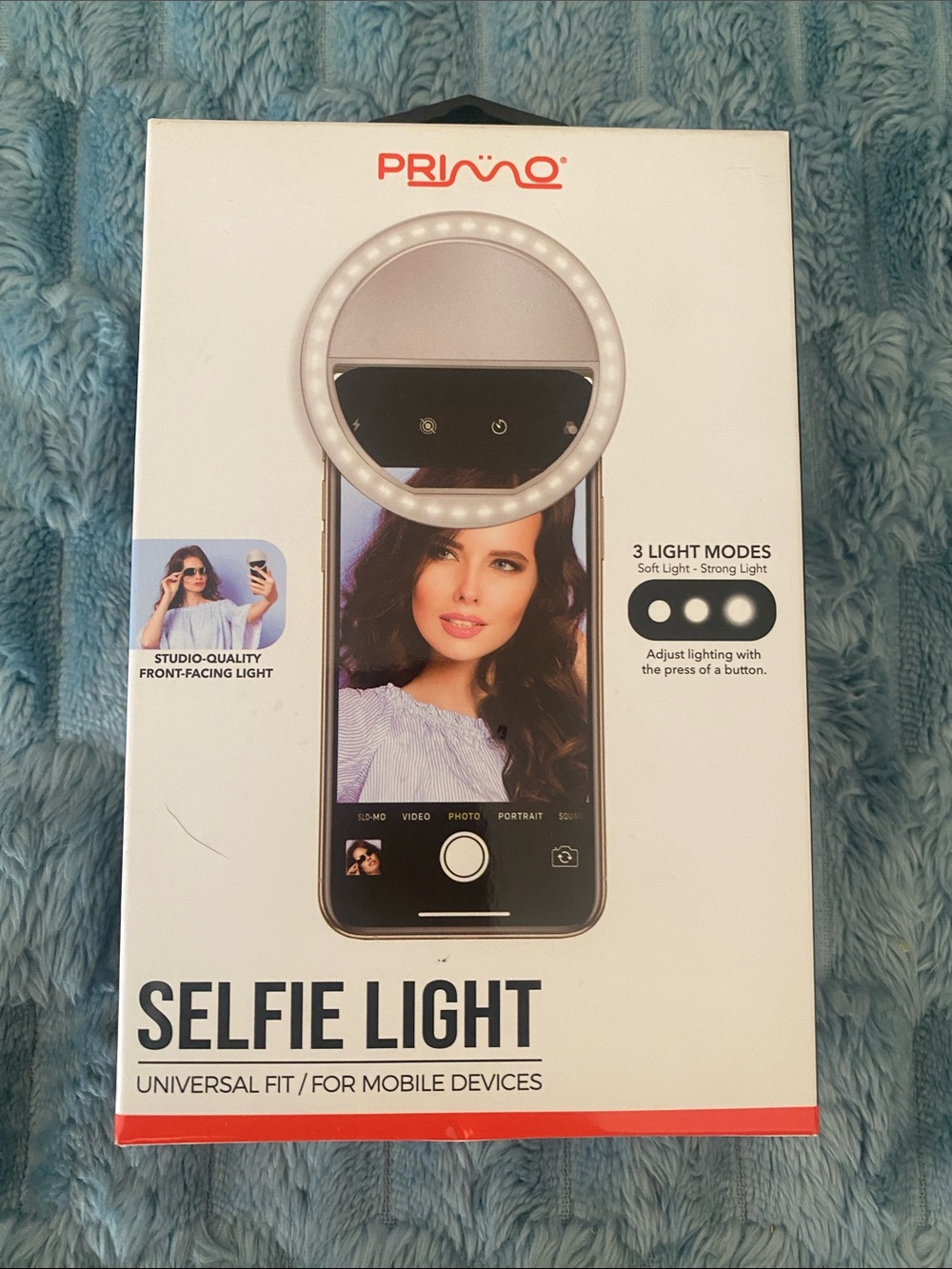 Primo White Selfie Light Clip-On for Mobile Devices - 3 Light Modes